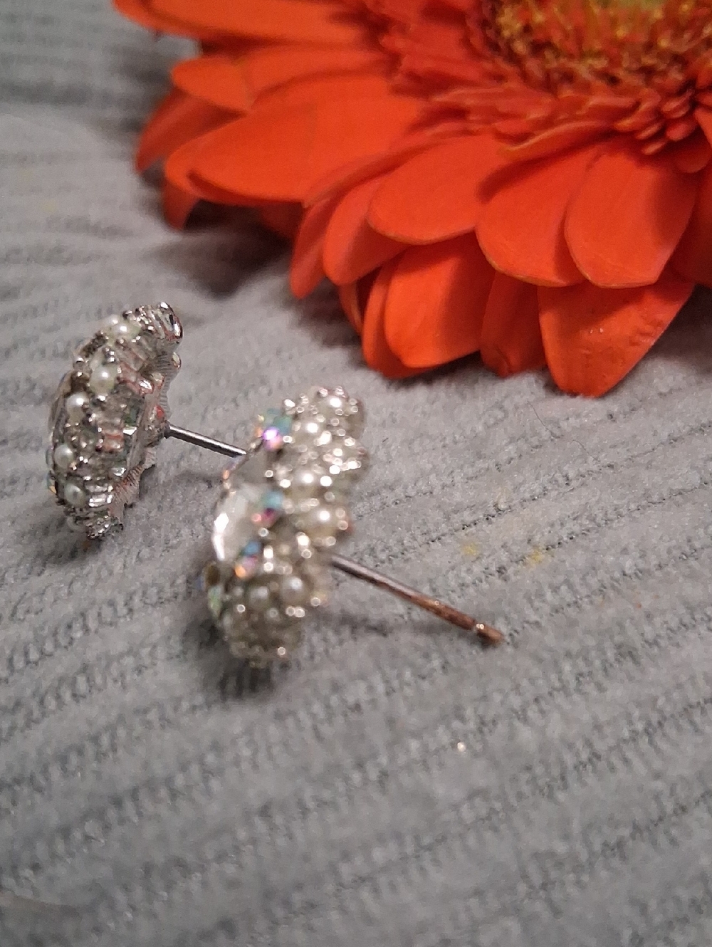 Square Cut Rhinestone Studs - Picture 3 of 5